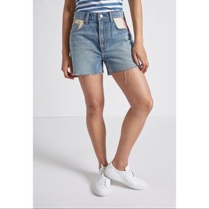 Current/Elliot The Aficionado Cutoff Jean Shorts in Whirlpool Medium Wash NEW